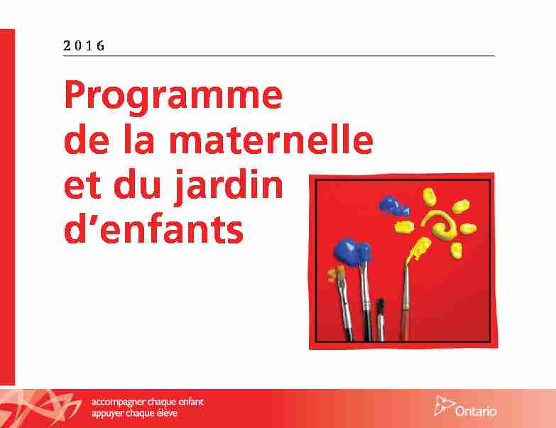 2016 - Programme de la maternelle et du jardin denfants