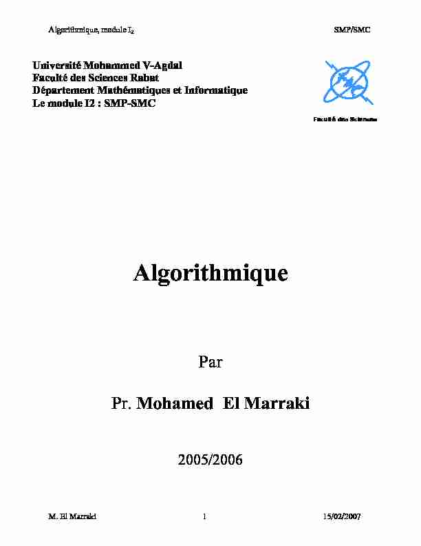 [PDF] Algorithmique - Faculté des Sciences de Rabat