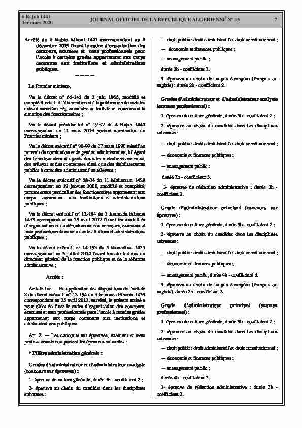 7 JOURNAL OFFICIEL DE LA REPUBLIQUE ALGERIENNE N° 13 6