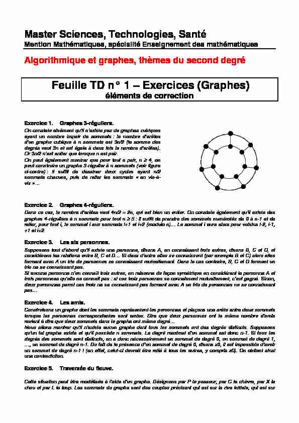 ENSM - Graphes - Correction Feuille TD1