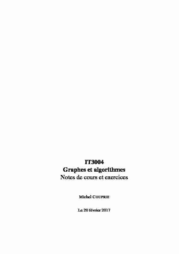 IT3004 Graphes et algorithmes Notes de cours et exercices