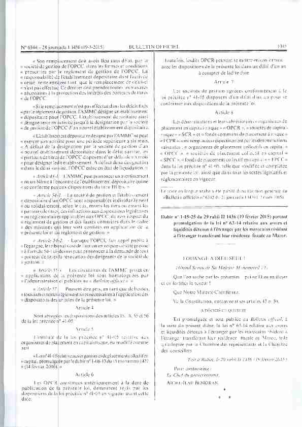 [PDF] Loi n°63-14 relative aux avoirs et liquidités détenus à létranger par
