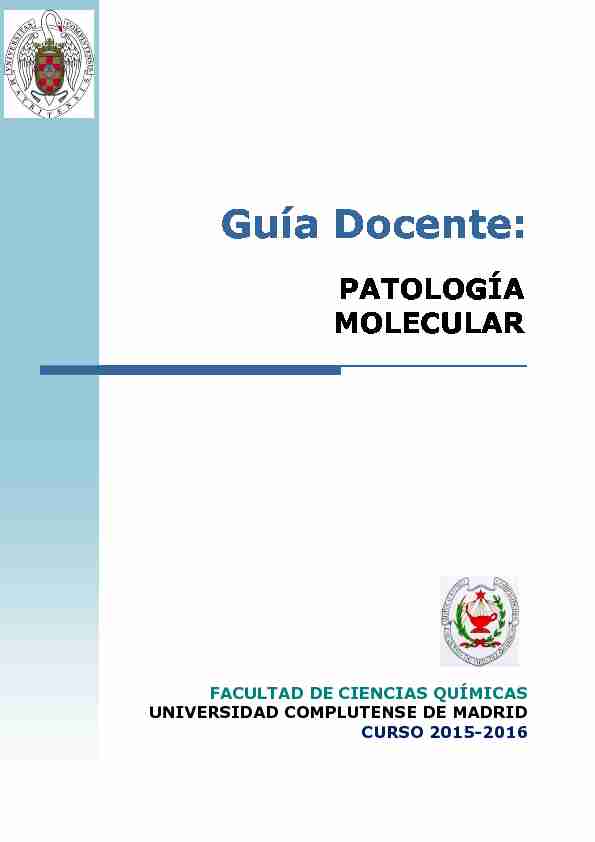 Guía Docente: Patología Molecular
