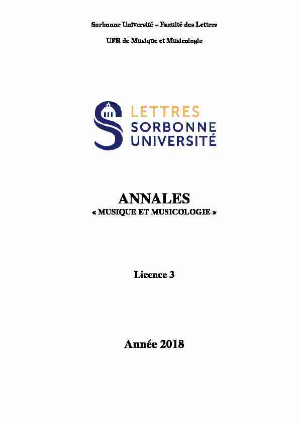 [PDF] ANNALES 2018 LICENCE 3 - Lettres Sorbonne Université