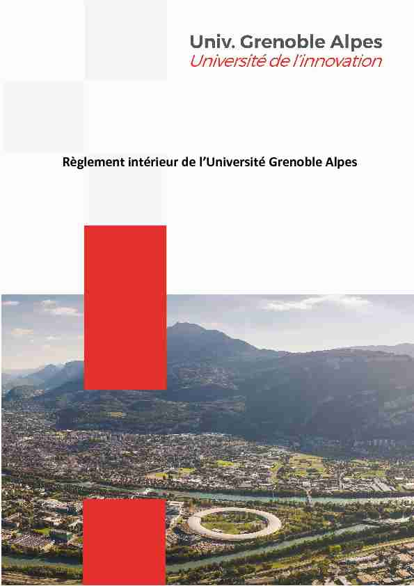 Le règlement intérieur de lUniversité Grenoble Alpes