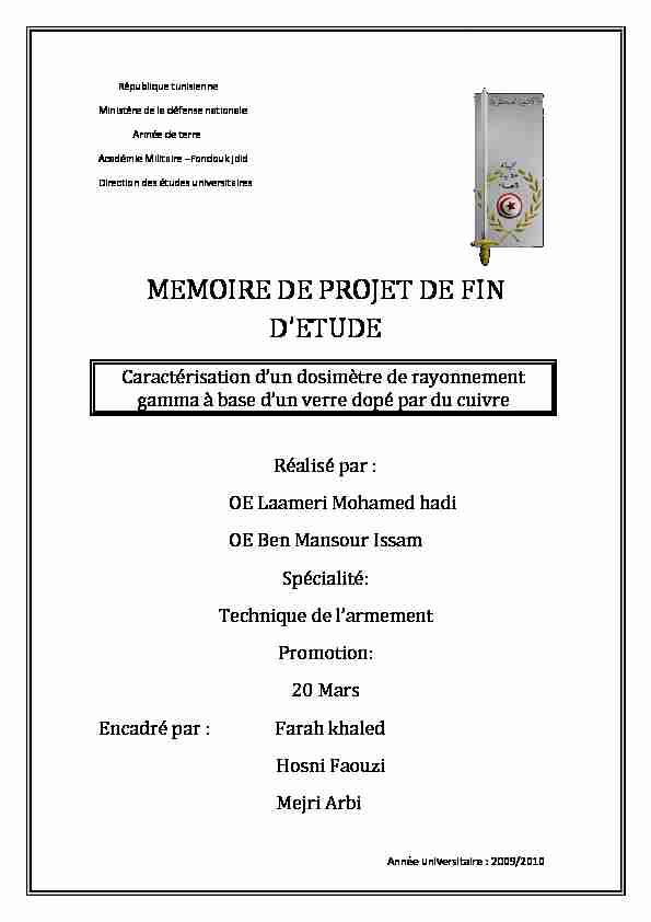 [PDF] memoire de proj - International Nuclear Information System (INIS)