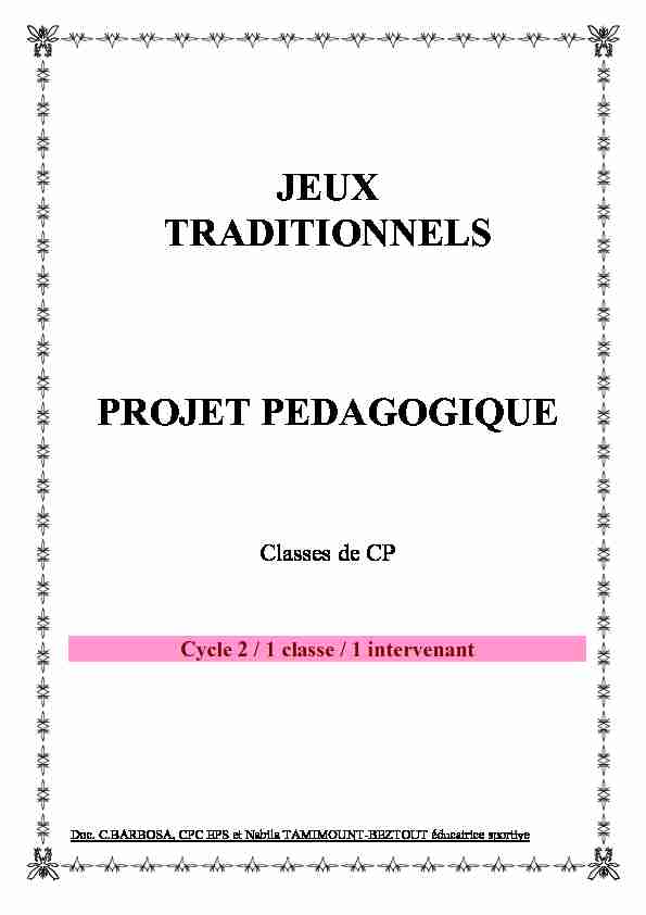 14. projet jeux traditionnels CP Tremblay