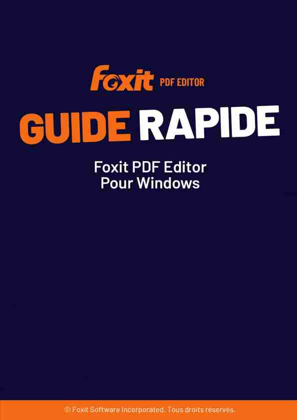 Guide rapide de Foxit PDF Editor