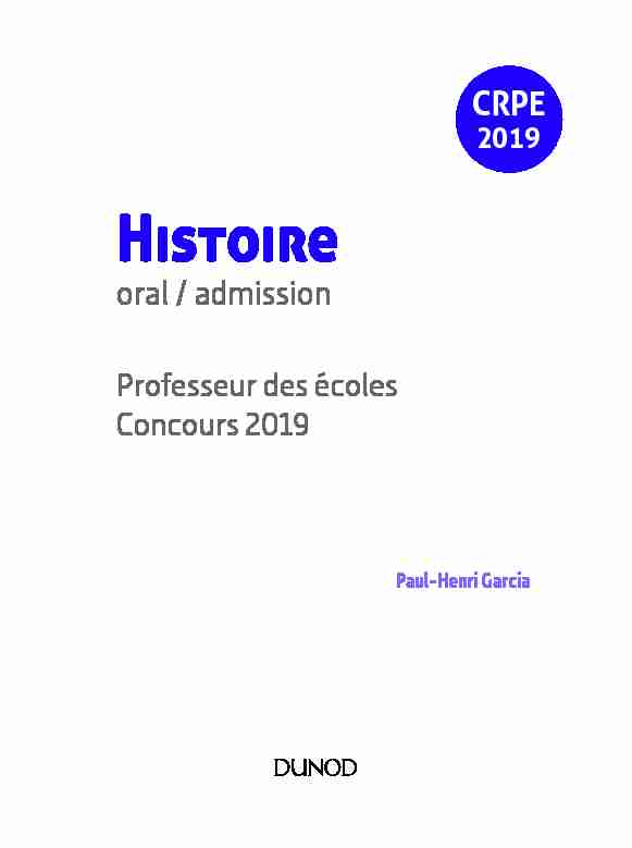 Histoire oral/admission CRPE 2019