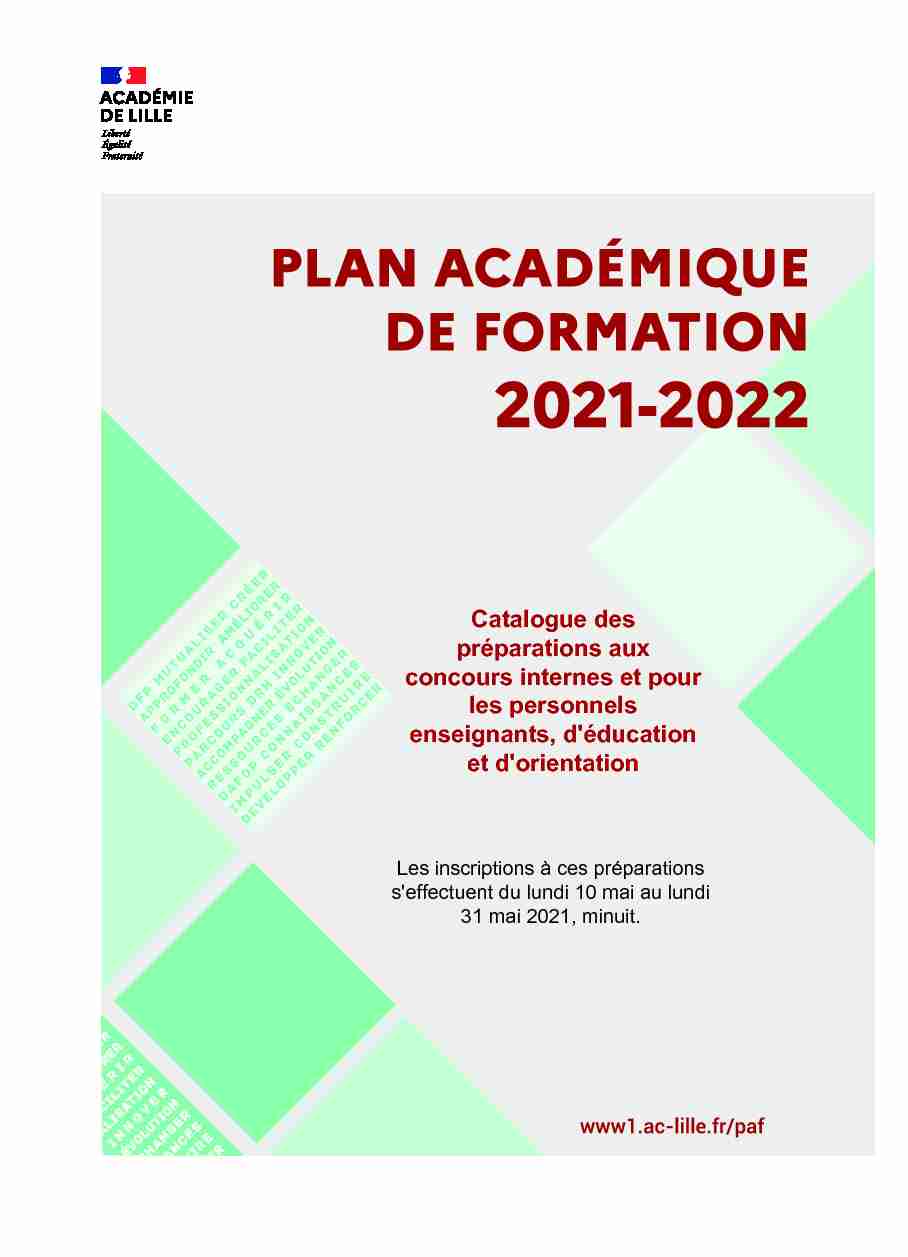 LES INSCRIPTIONS AU PAF 2022-2023