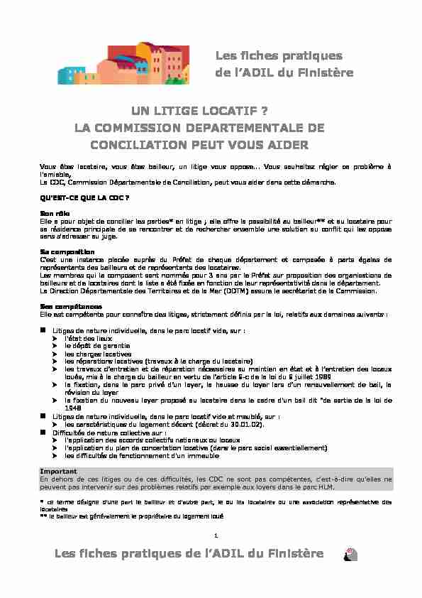 Les fiches pratiques de lADIL du Finistère