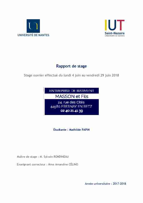 [PDF] Rapport de stage - MASSON/GUILBAUD
