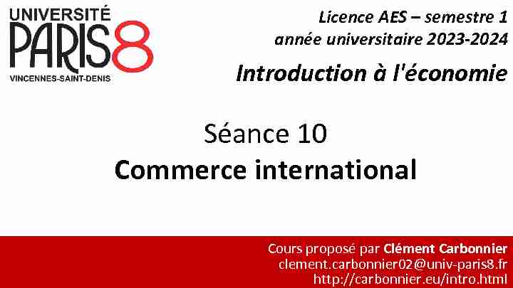 [PDF] Séance 10 Commerce international - Clément Carbonnier