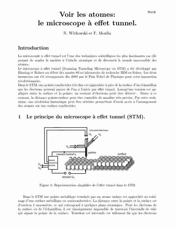 Voir les atomes: TPn°9 le microscope `aeﬀet tunnel