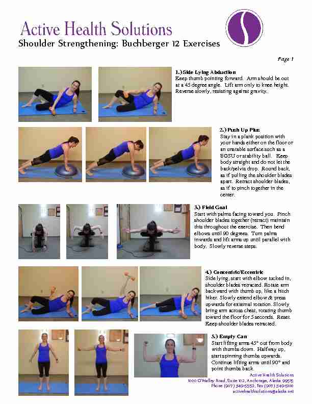 Shoulder Strengthening: Buchberger 12 Exercises