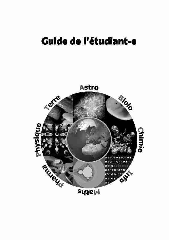 guide de letudiant-e 2008-2009 de la section de chimie et biochimie