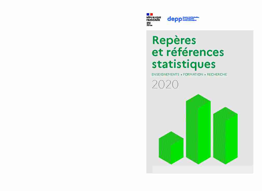 Repères et références statistiques édition 2020