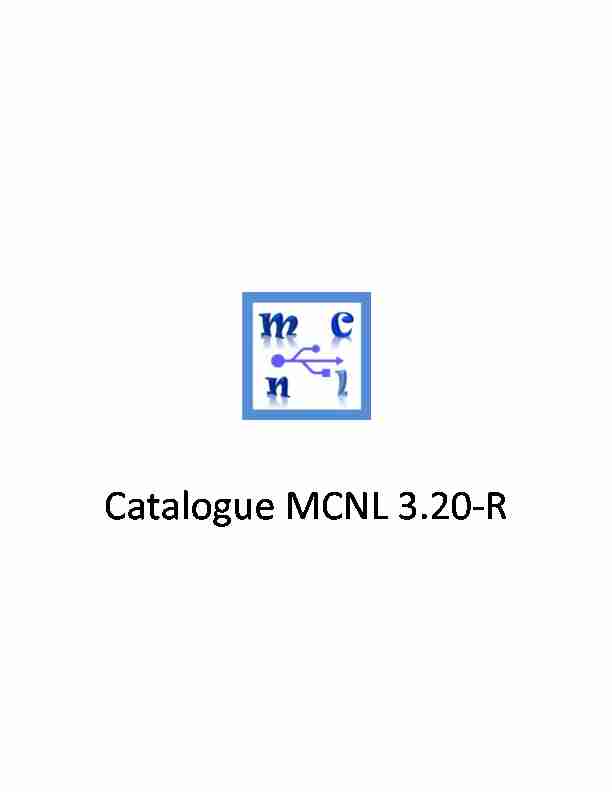 Catalogue MCNL 3.20-R
