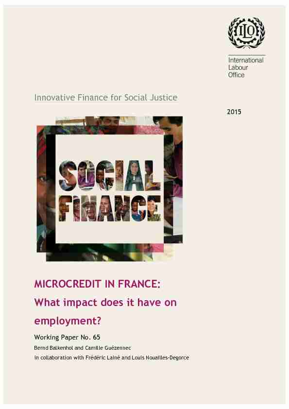MICROCREDIT IN FRANCE: What impact does it have on