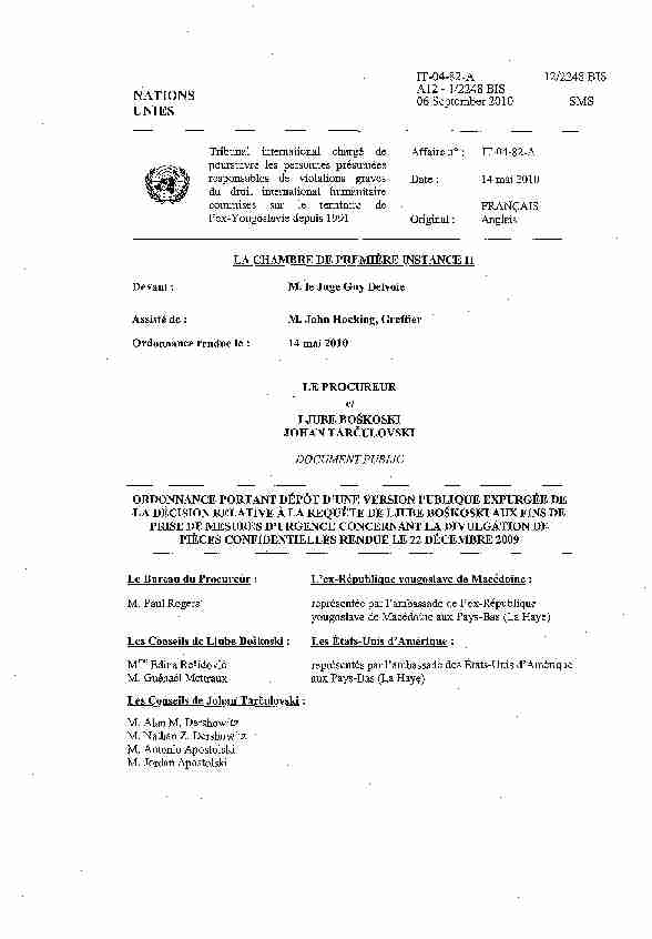 [PDF] 100514pdf - International Criminal Tribunal for the former Yugoslavia