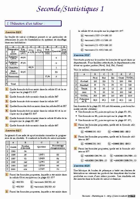 Seconde - Statistiques 1 - ChingAtome