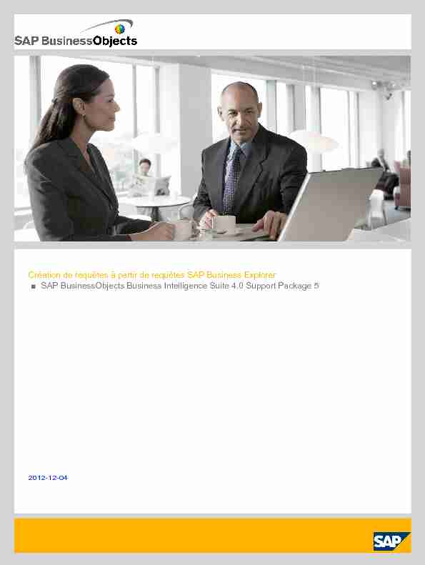 Création de requêtes à partir de requêtes SAP Business Explorer