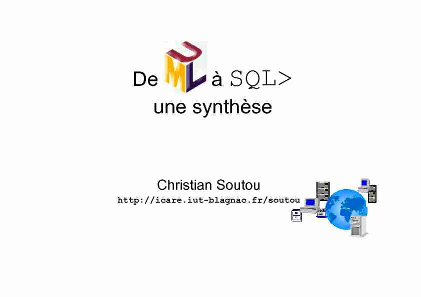 [PDF] De UML à SQL> une synthèse