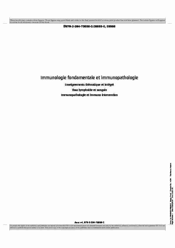 [PDF] Immunologie fondamentale et immunopathologie - AllergoLyon