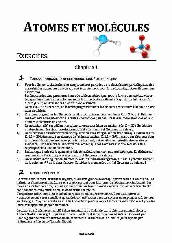 Atomes et molécules_exercices