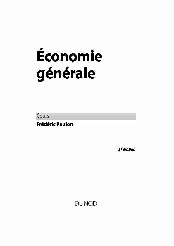 Économie générale -2e édition