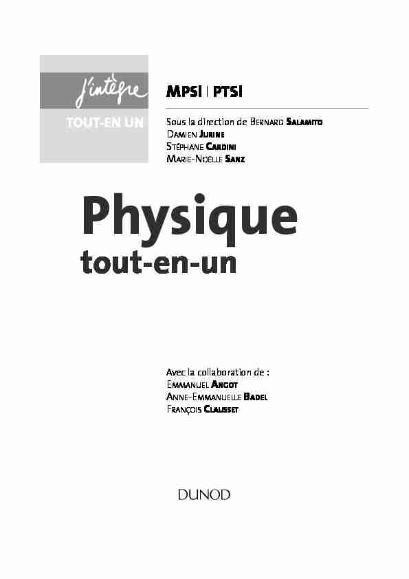 Physique tout-en-un MPSI-PTSI