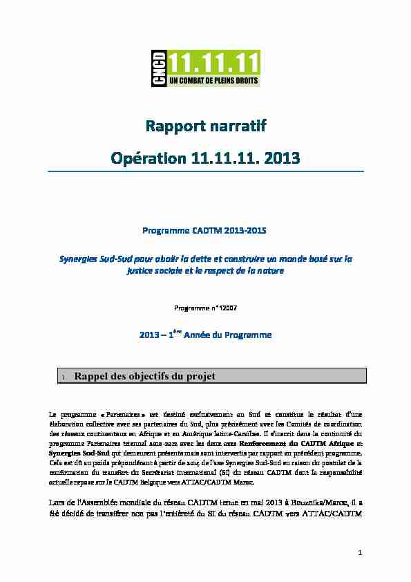 Rapportnarratif Opération11.11.11.2013