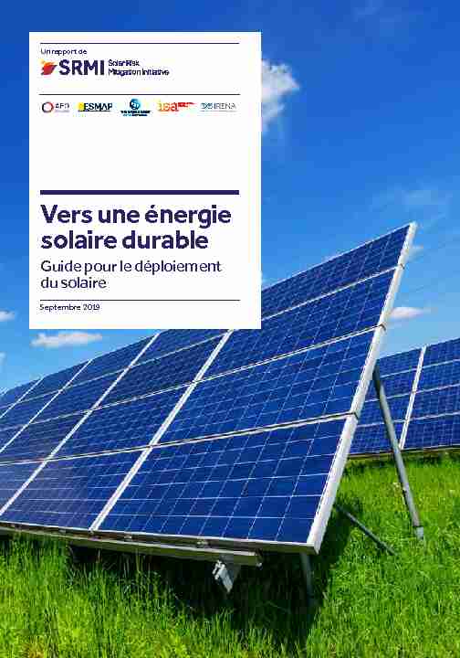 Vers une énergie solaire durable