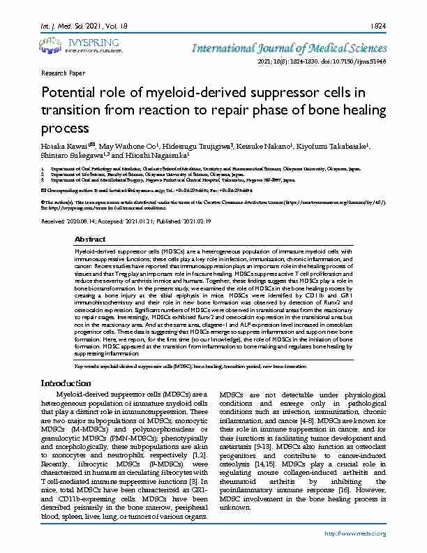 Potential role of myeloid-derived suppressor cells in transition from