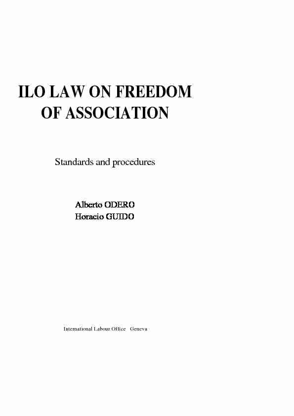 ILO law on freedom association - Standards and procedures