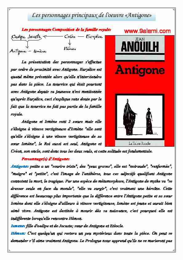 [PDF] Les personnages principaux de loeuvre «Antigone» - 9alami