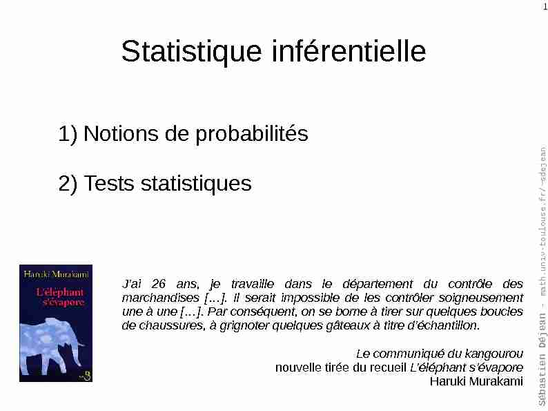 [PDF] Statistique inférentielle - Institut de Mathématiques de Toulouse