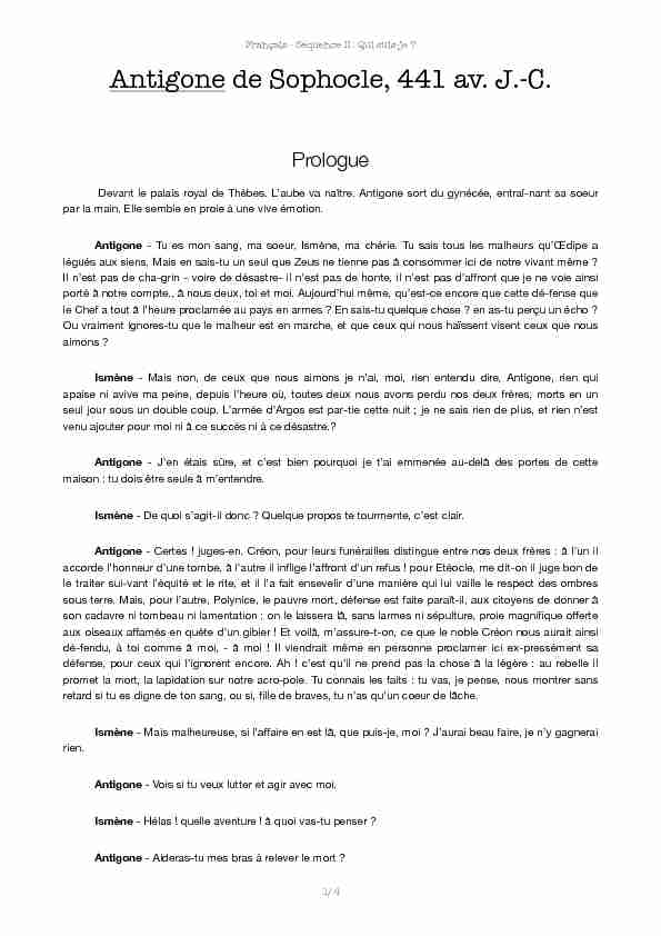 [PDF] Antigone de Sophocle, 441 av J-C - Lettrines
