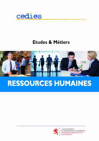 Etudes et métiers: ressources humaines