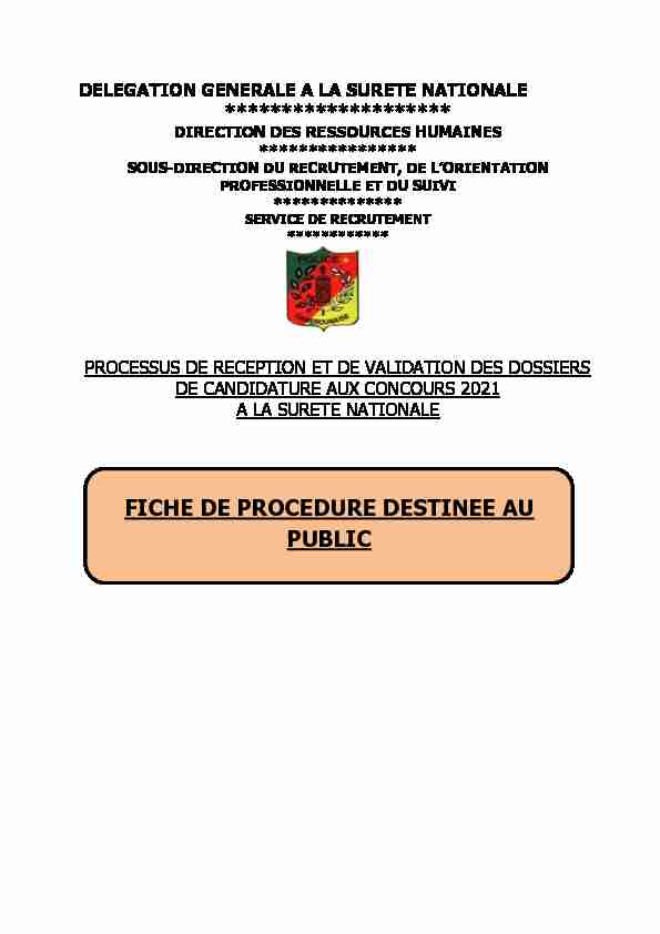 [PDF] FICHE DE PROCEDURE DESTINEE AU PUBLIC