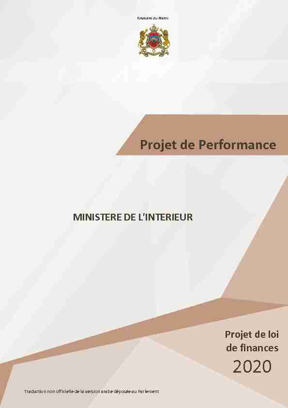 [PDF] Ministère de lintérieur - Projet de Performance