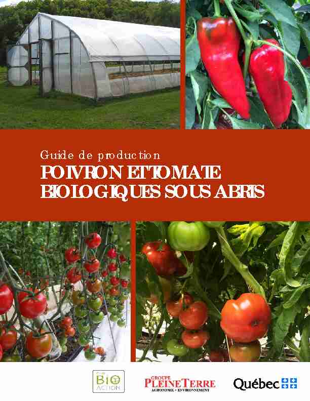[PDF] Guide de production poivron et tomate biologiques sous abris