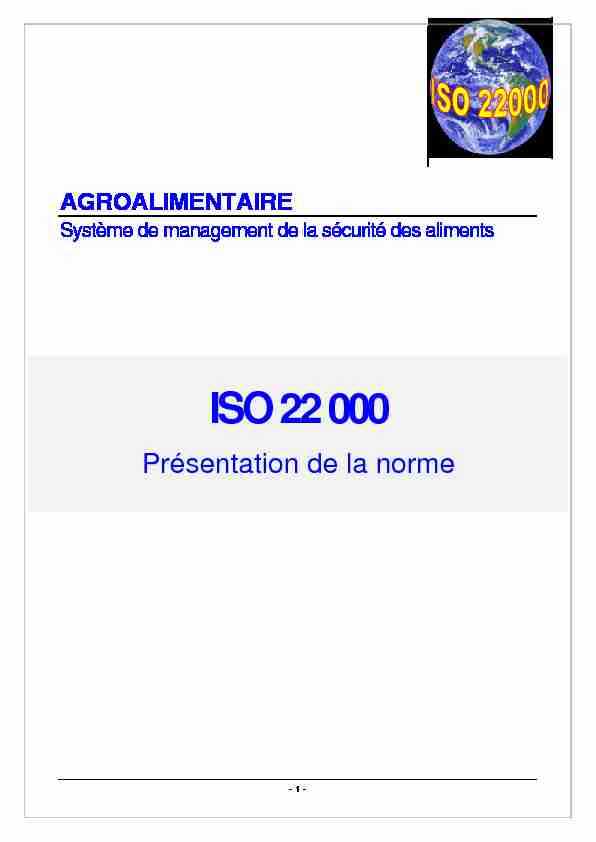 [PDF] Référentiel AFNOR ISO 22 000