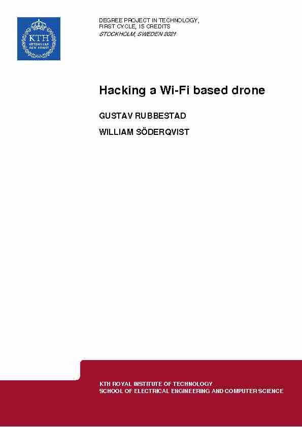Hacking a Wi-Fi based drone - GUSTAV RUBBESTAD WILLIAM