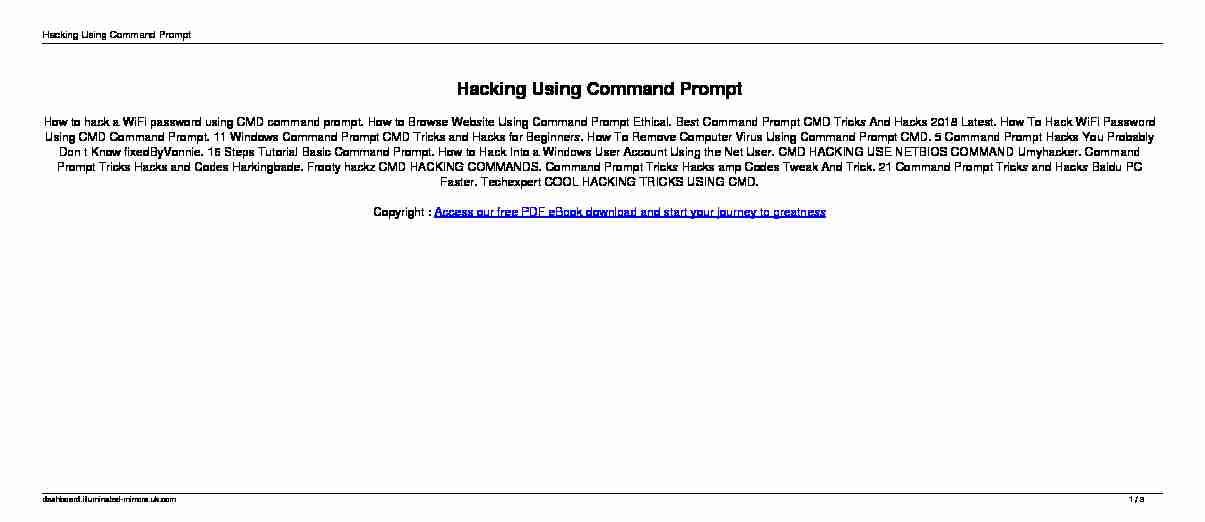 Hacking Using Command Prompt