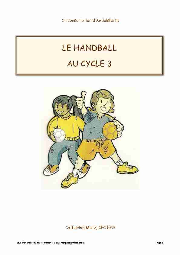 LE HANDBALL AU CYCLE 3