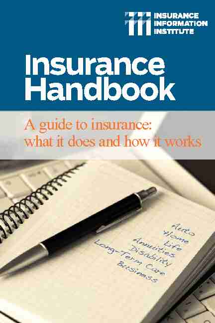 [PDF] Insurance Handbook - Insurance Information Institute