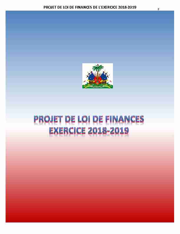 projet de loi de finances de lexercice 2018-2019 contenu