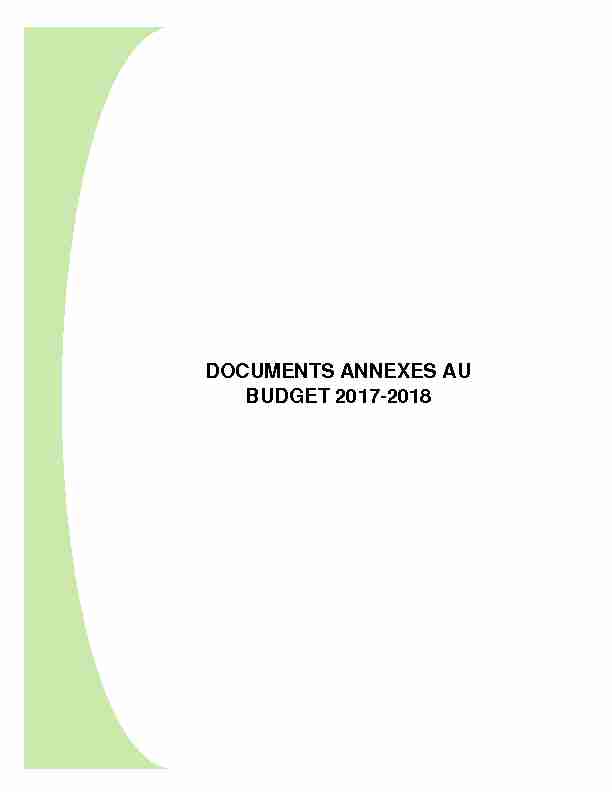 DOCUMENTS ANNEXES AU BUDGET 2017-2018