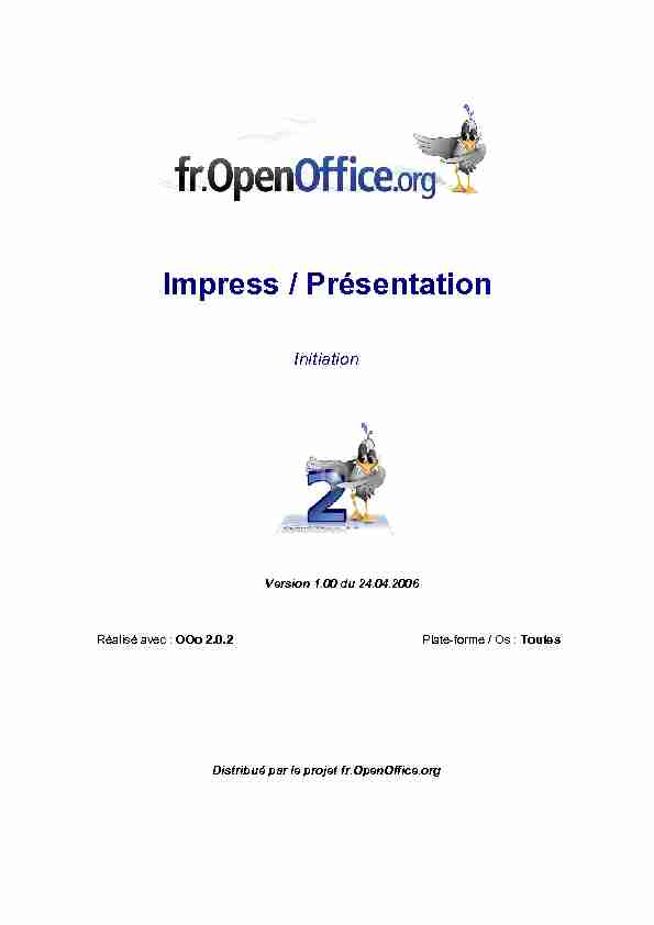 Initiation à OpenOffice Impress